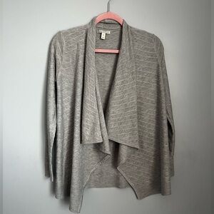 Dana Buchman Light Gray Draped Cardigan SZ Small